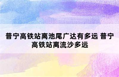 普宁高铁站离池尾广达有多远 普宁高铁站离流沙多远